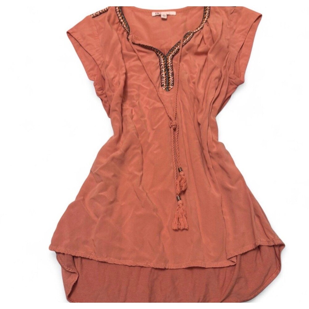 pink + brown boho top